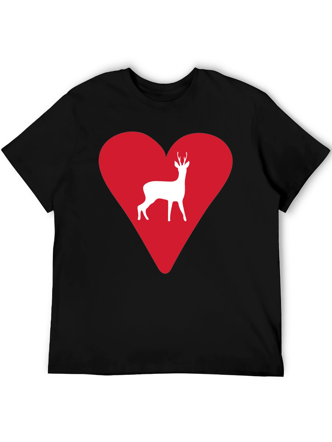 Deer Heart Graphic Tee - Mens Black T-Shirt