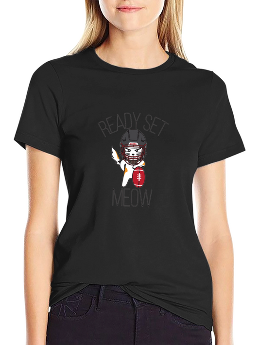 Ready Set Meow Football T-Shirt