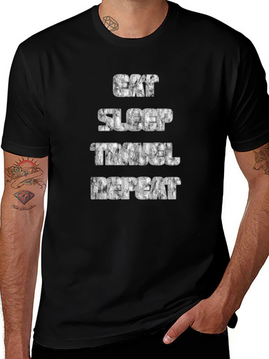 Eat Sleep Tunnel Repeat Black Graphic Tee