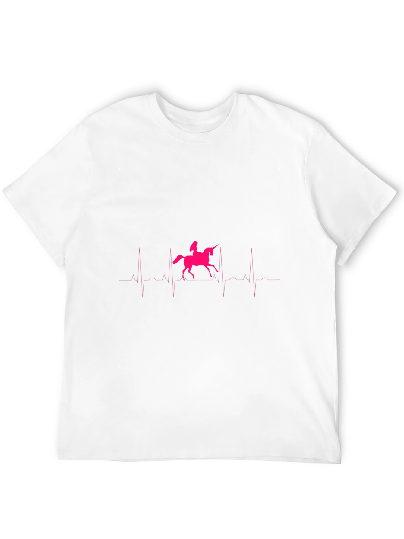 Unicorn Heartbeat Graphic Black T-Shirt