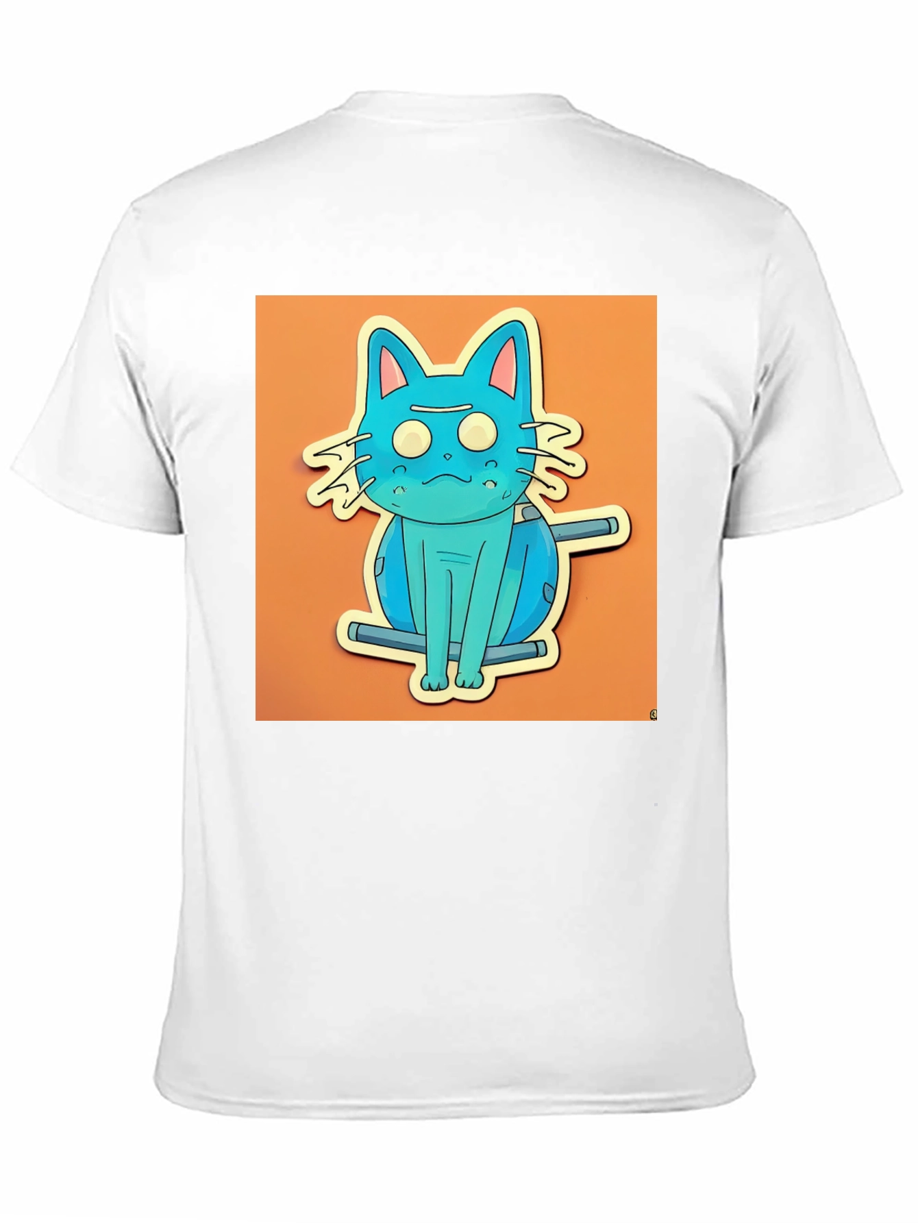 Blue Cat T-Shirt - Funky Cartoon Style