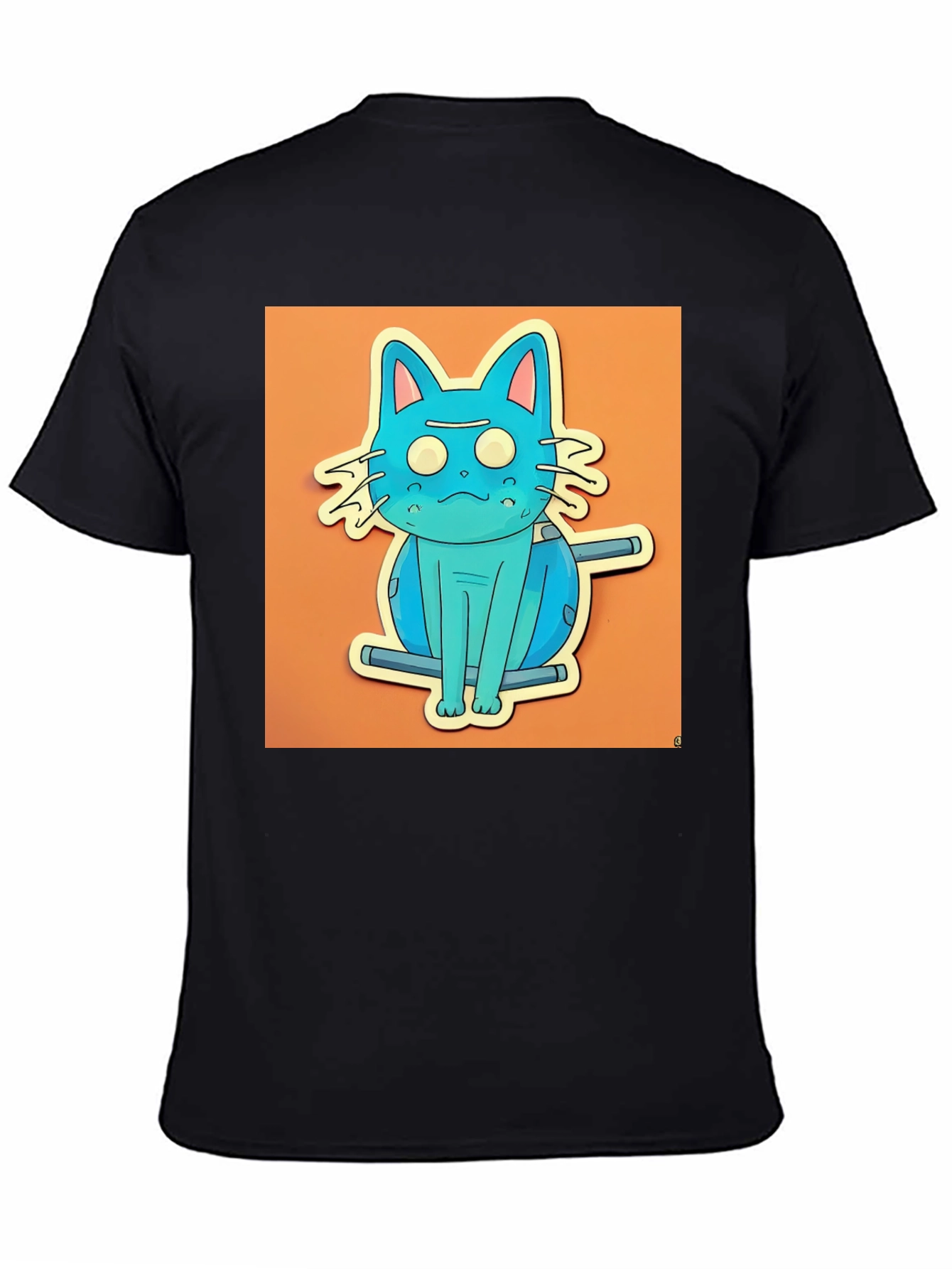 Blue Cat T-Shirt - Funky Cartoon Style