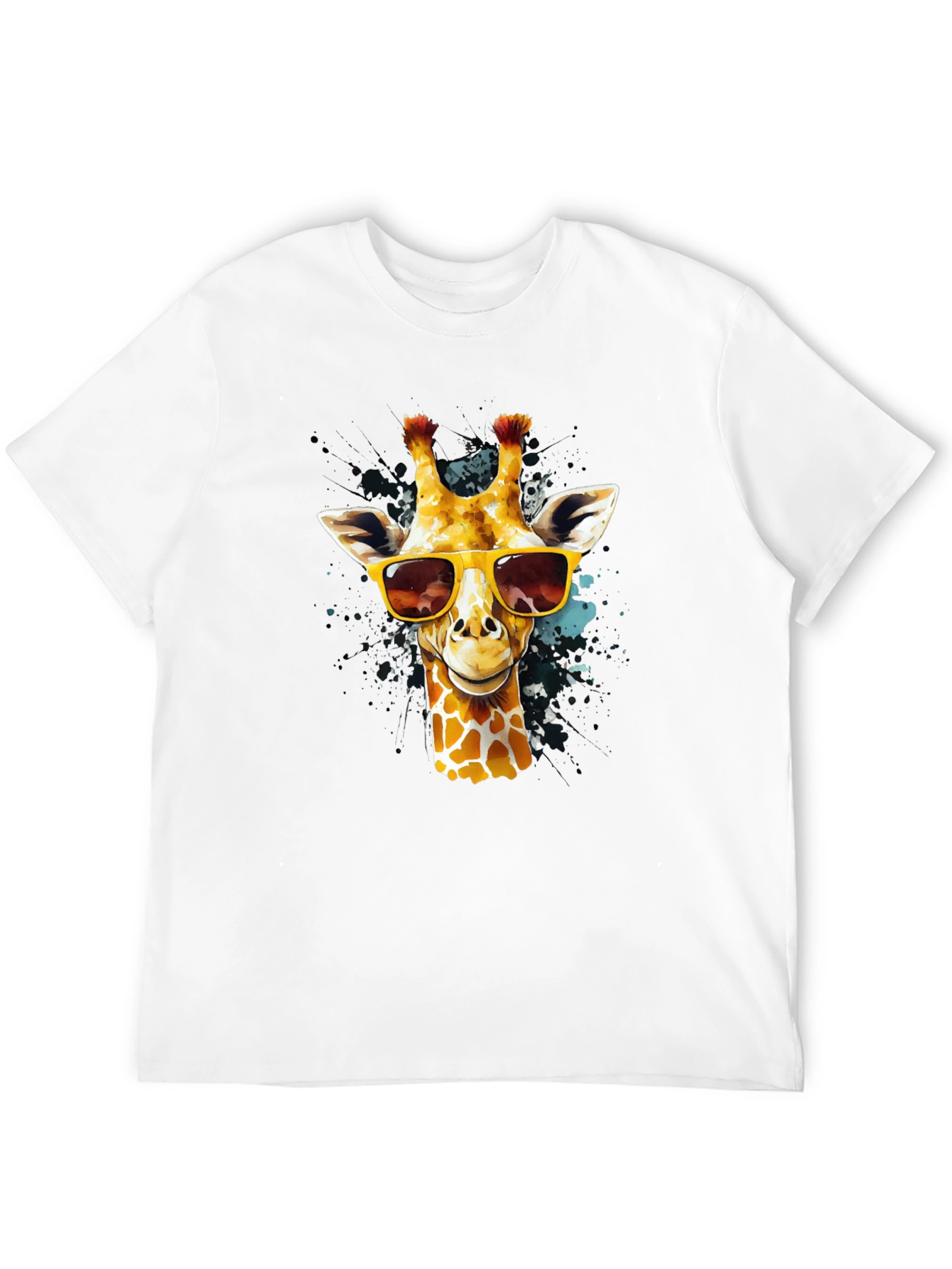 Cool Giraffe Graphic Tee - Black Cotton T-Shirt