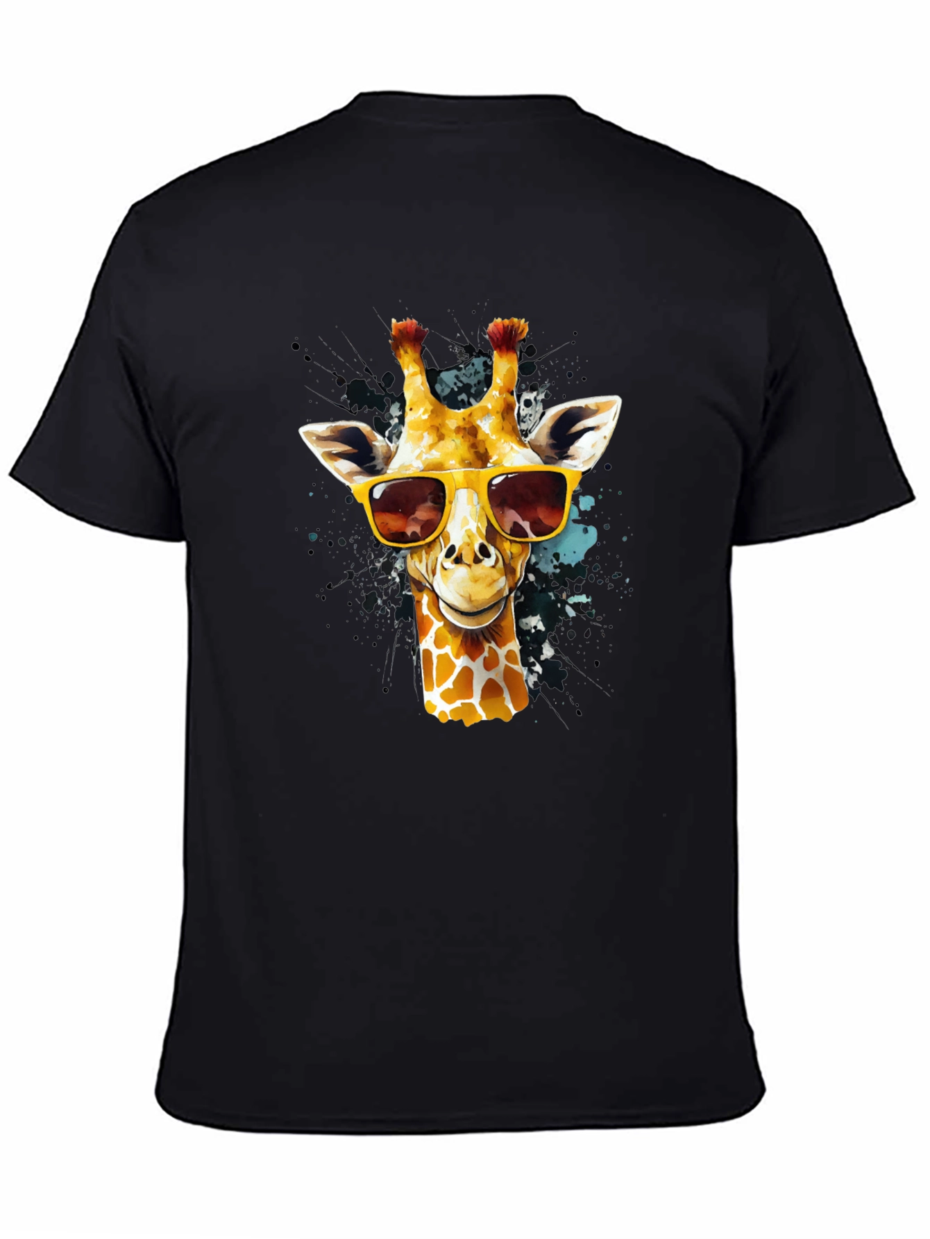 Cool Giraffe Graphic Tee - Black Cotton T-Shirt