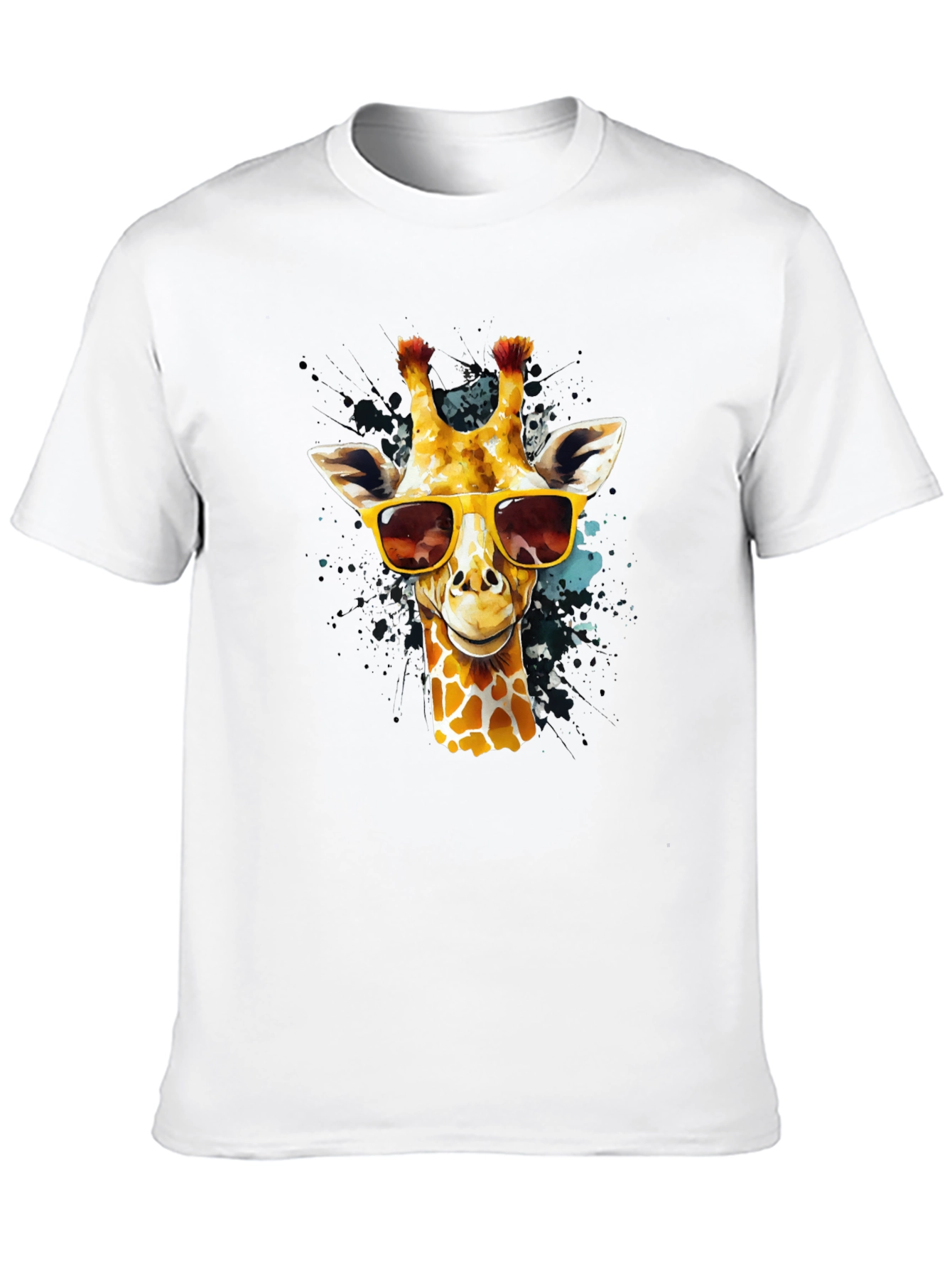 Cool Giraffe Graphic Tee - Black Cotton T-Shirt