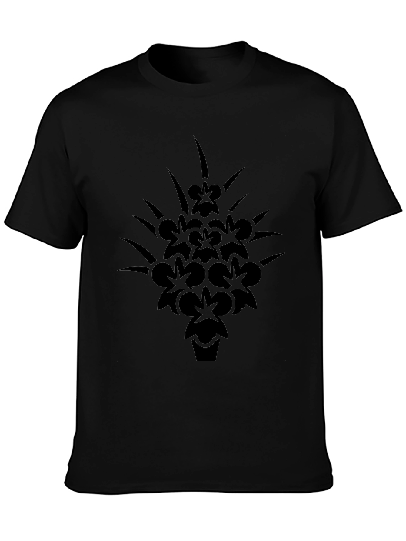 Floral Graphic Black T-Shirt - Modern Casual Tee