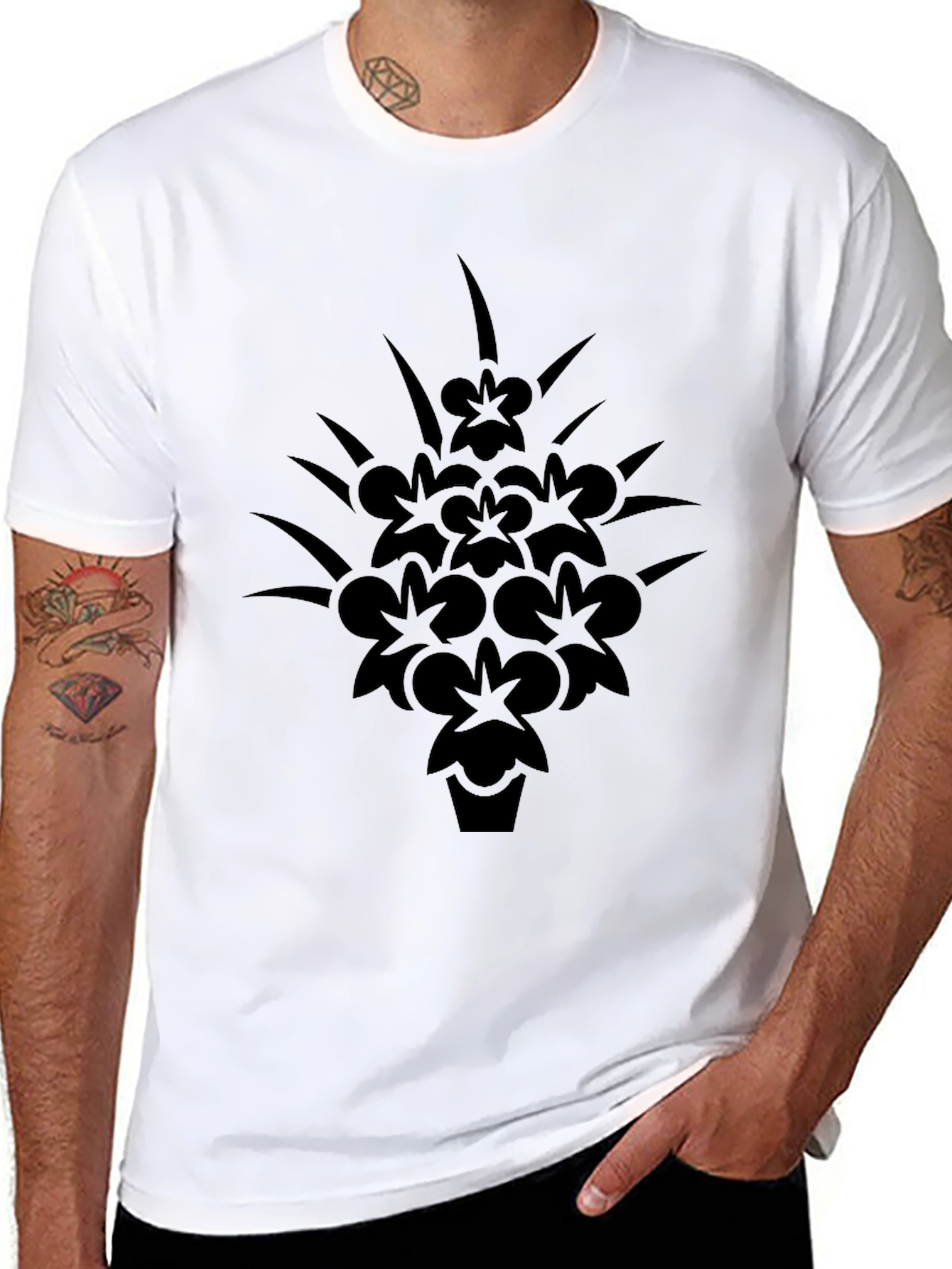 Floral Graphic Black T-Shirt - Modern Casual Tee