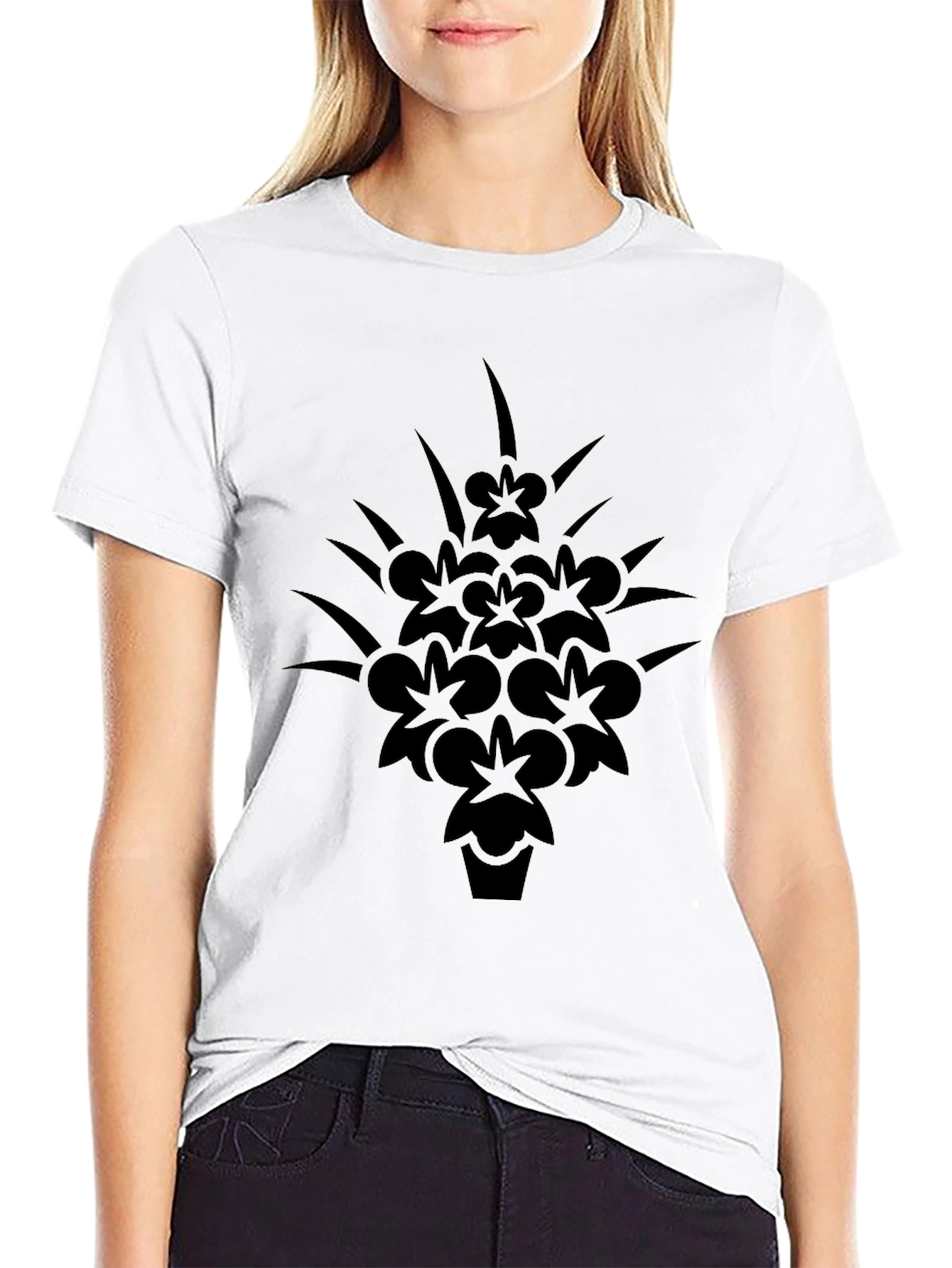 Floral Graphic Black T-Shirt - Modern Casual Tee
