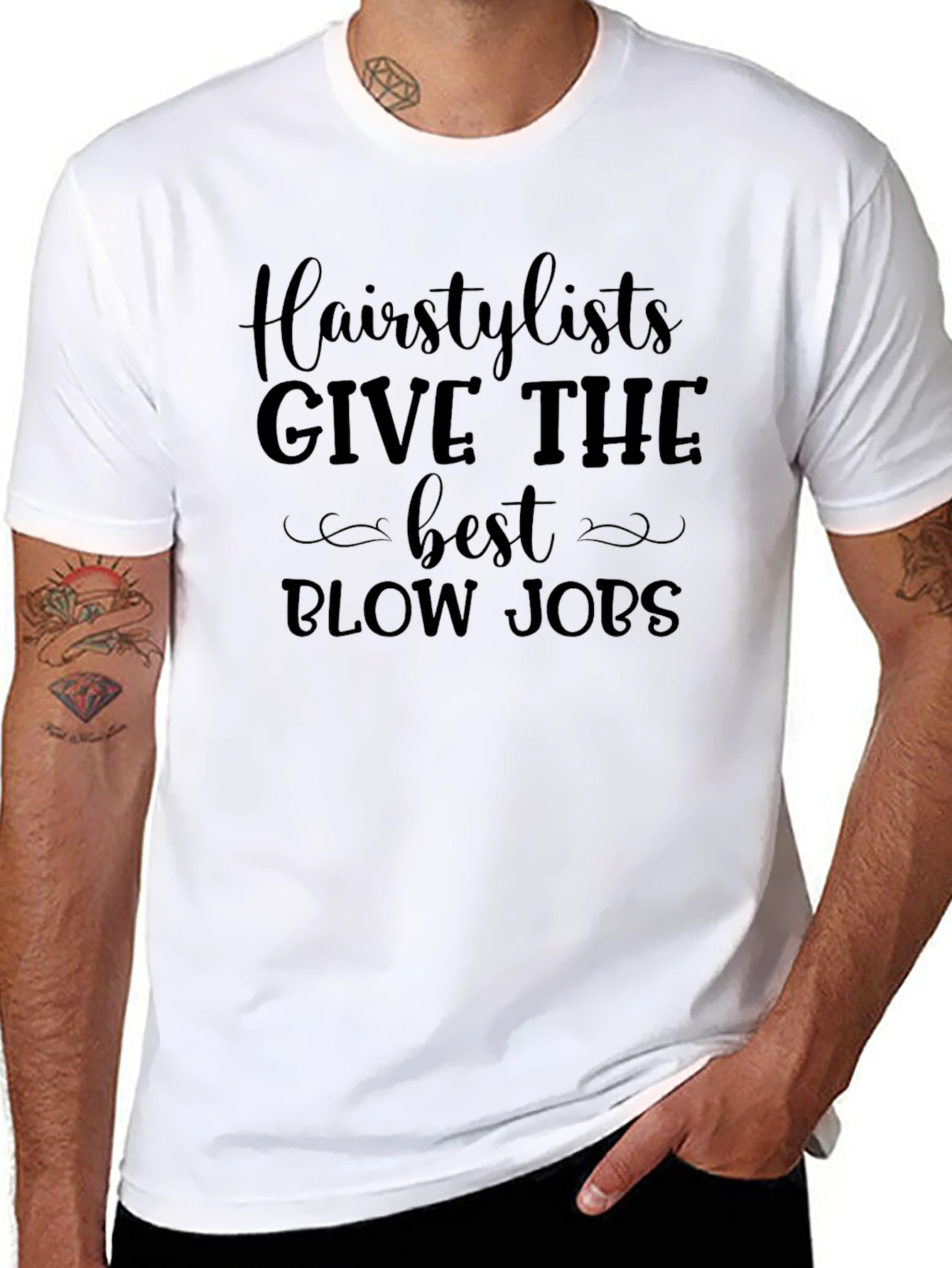 Hairstylist Blow Job T-Shirt Funny Sarcastic Tee
