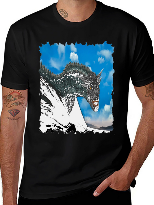 Dragon Sky Graphic Black T-Shirt