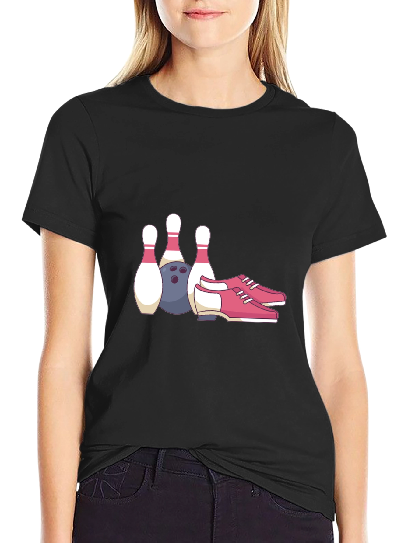 Bowling Pins Ball & Shoes Graphic Tee