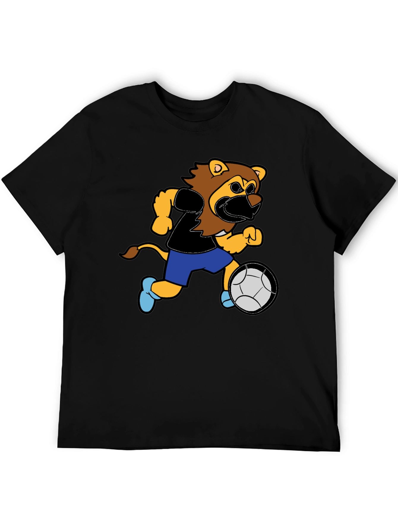 Lion Soccer T-Shirt - Fun Cartoon Design