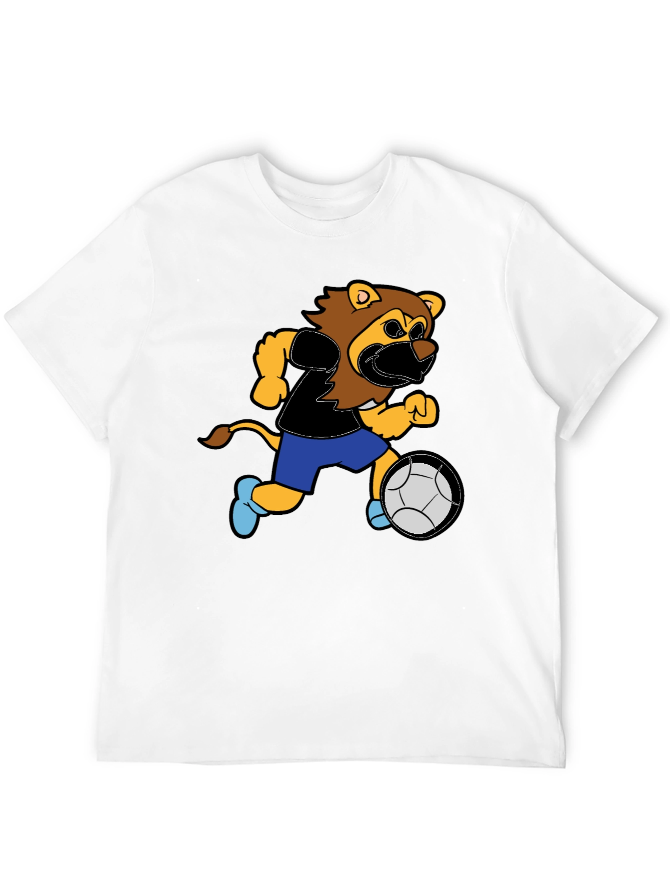 Lion Soccer T-Shirt - Fun Cartoon Design