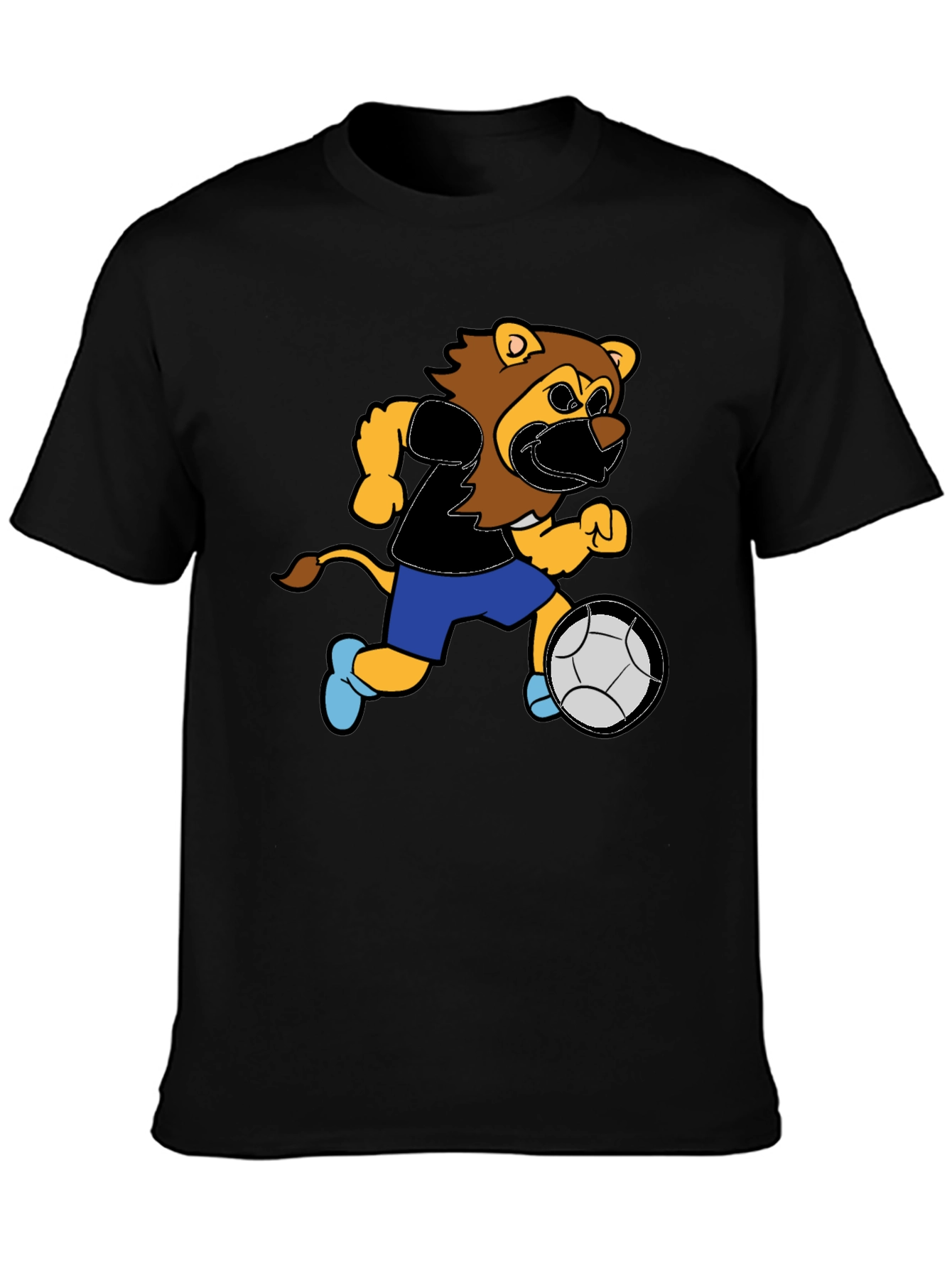 Lion Soccer T-Shirt - Fun Cartoon Design