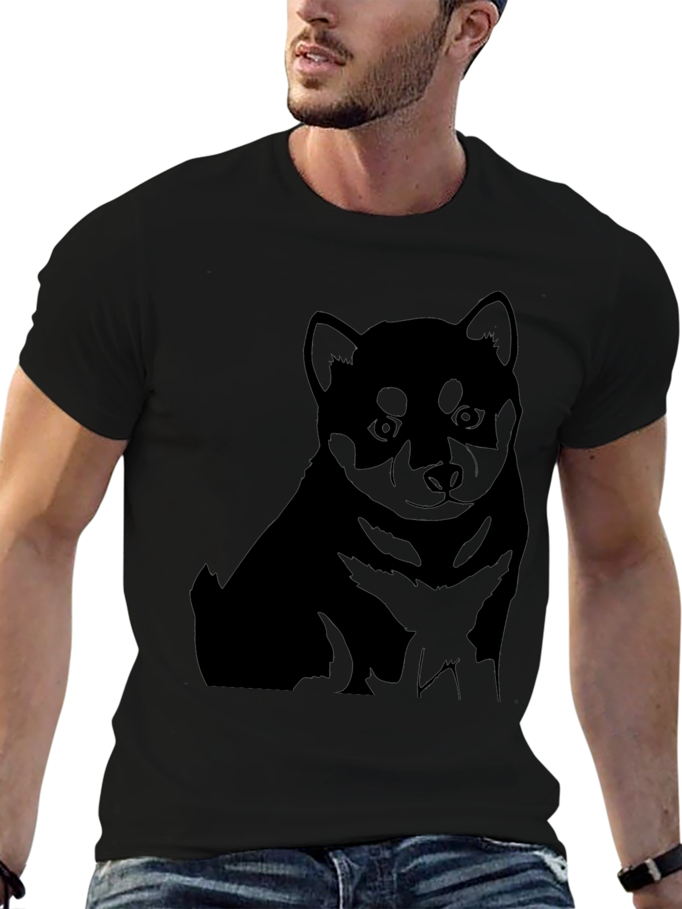 Black Shiba Inu Puppy Graphic Tee