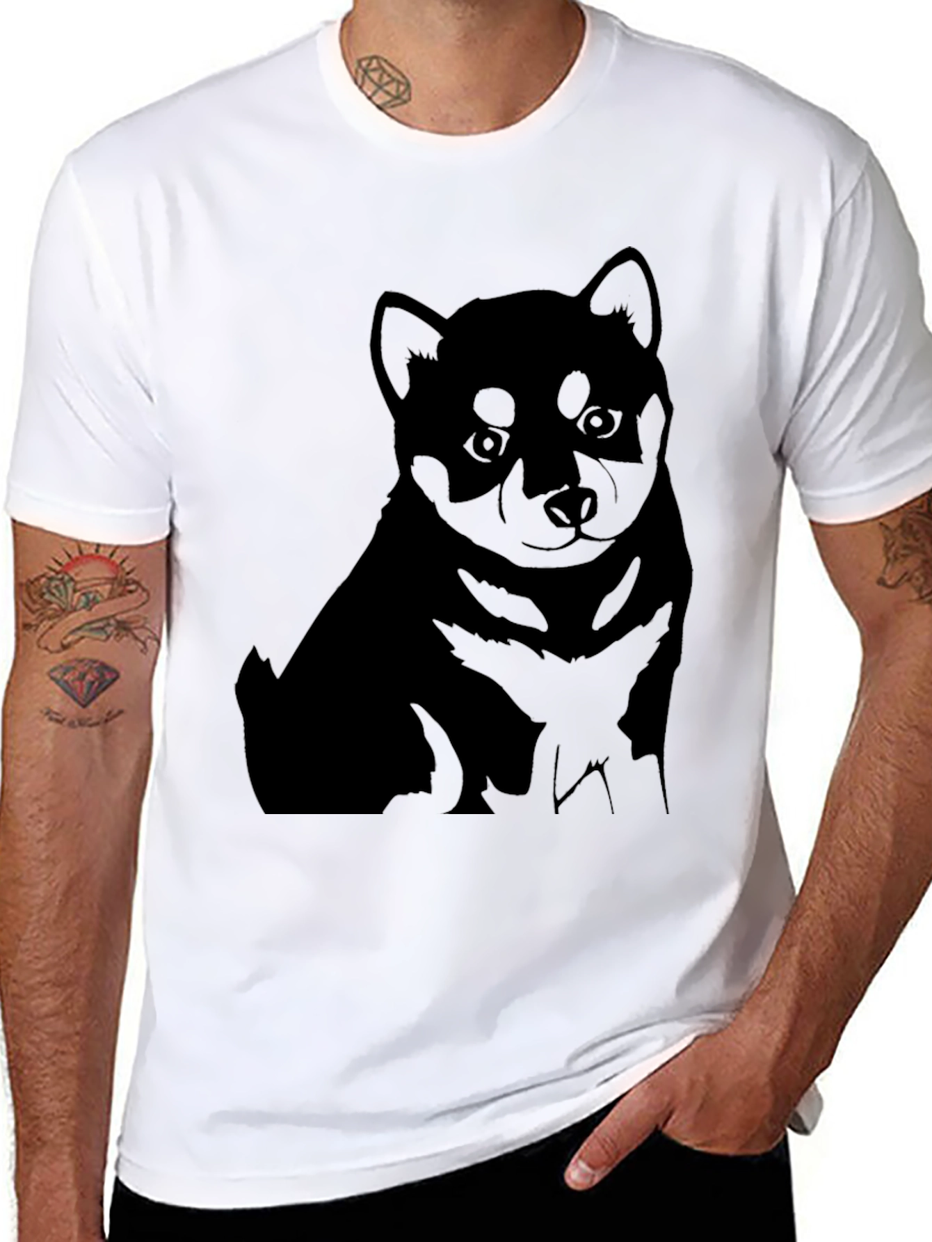 Black Shiba Inu Puppy Graphic Tee