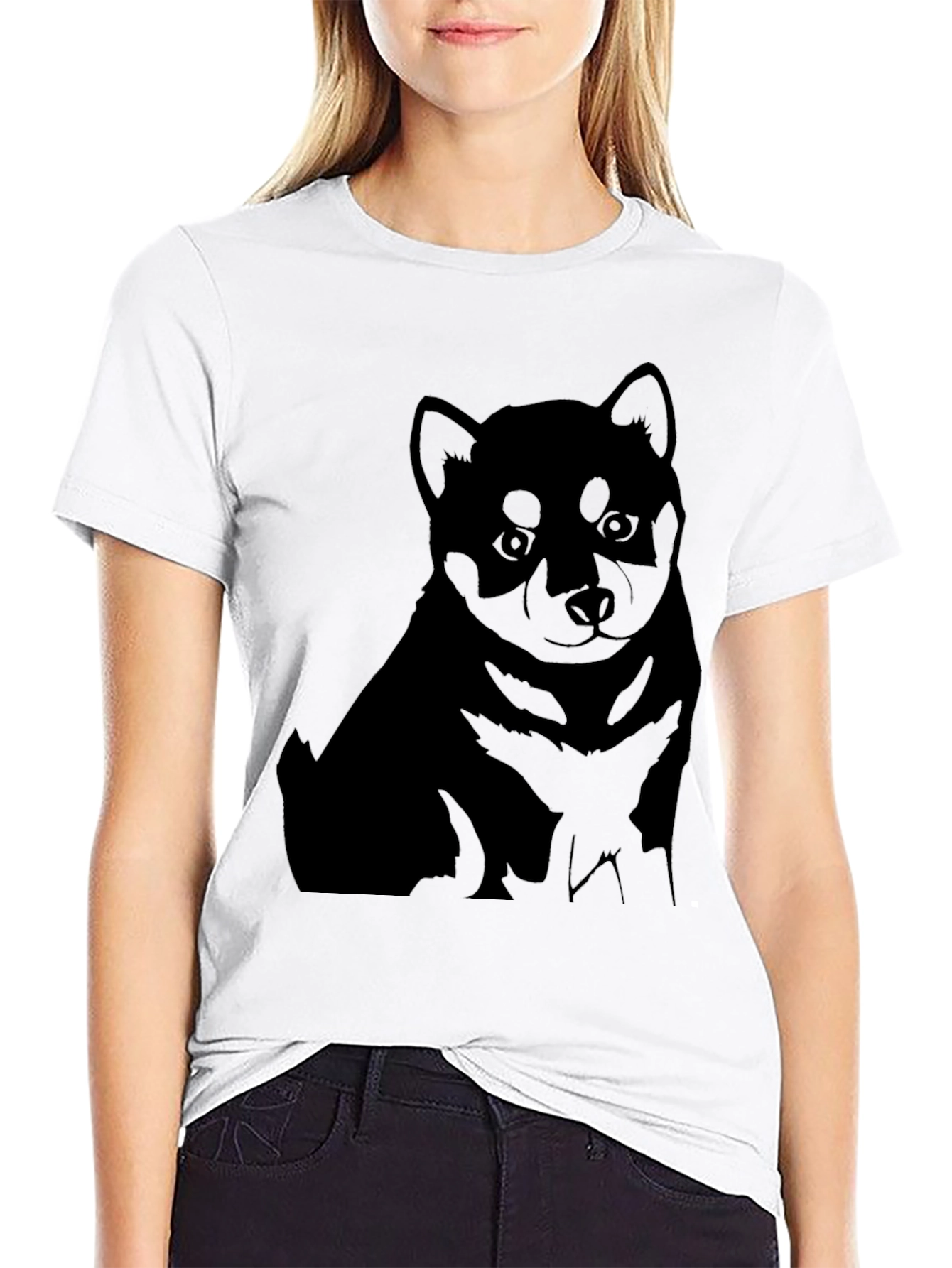 Black Shiba Inu Puppy Graphic Tee