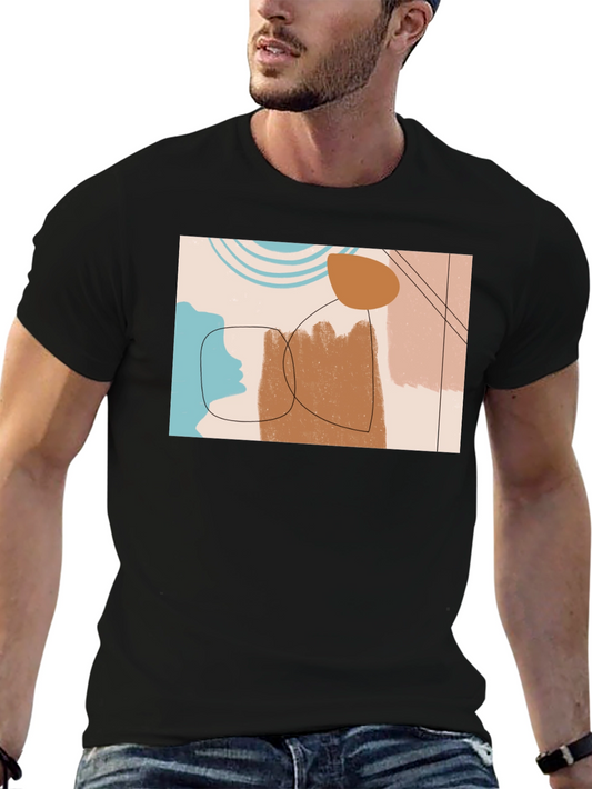 Abstract Art Print Black T-Shirt