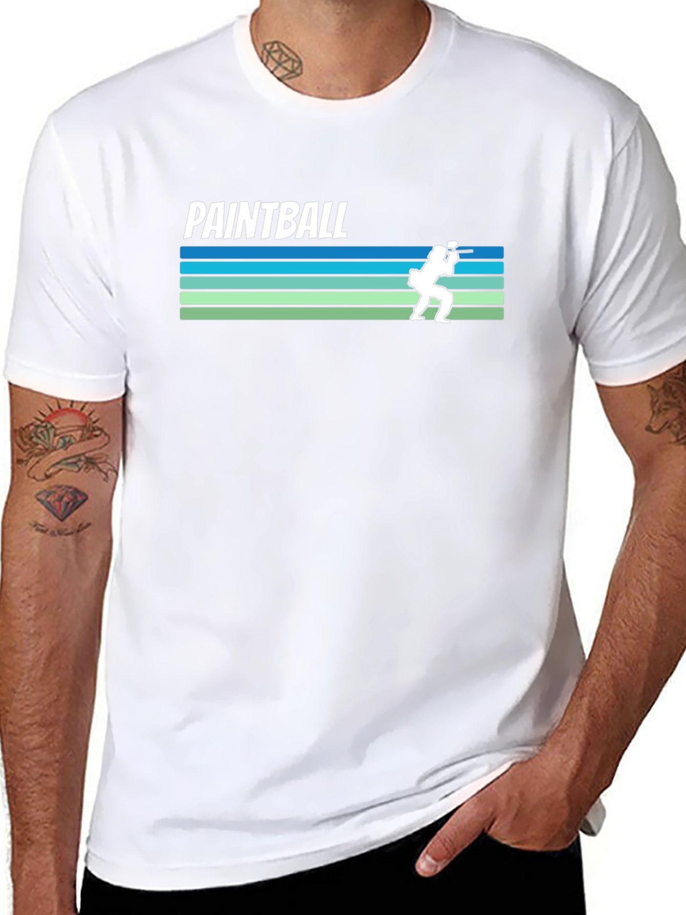 Paintball Retro Style Black T-Shirt