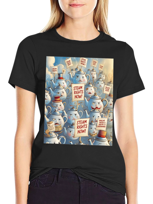 Steam Rights Teapot Protest T-Shirt - Unique Graphic Tee