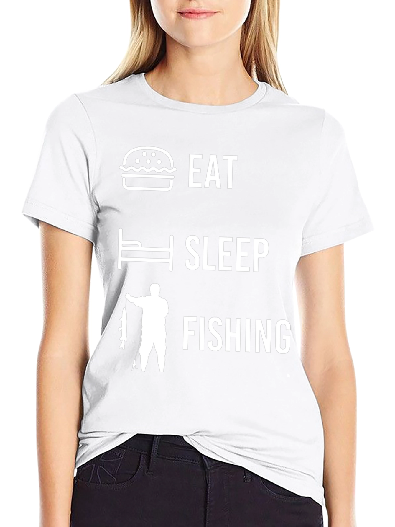Eat Sleep Fishing Black Graphic T-Shirt