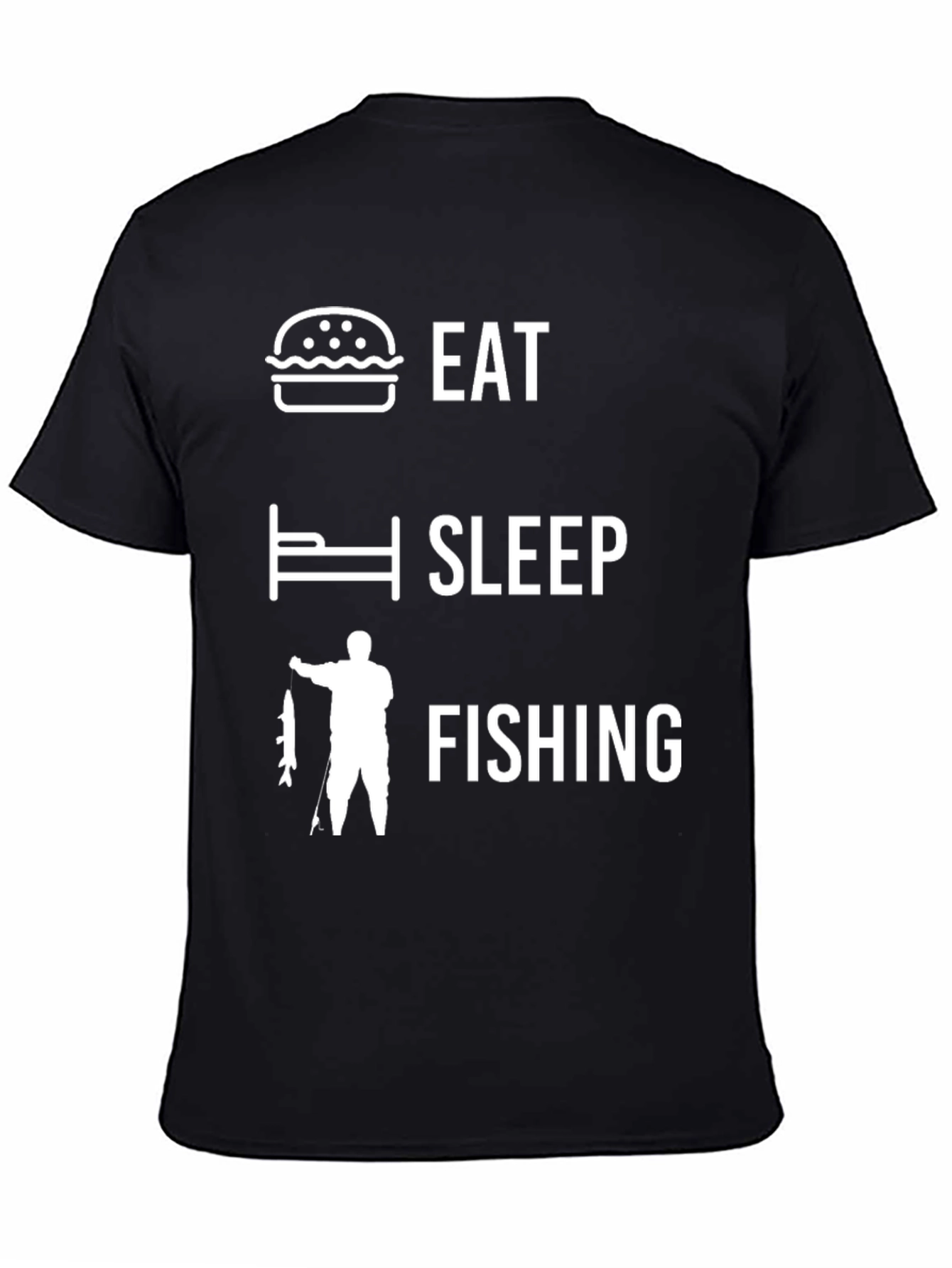 Eat Sleep Fishing Black Graphic T-Shirt