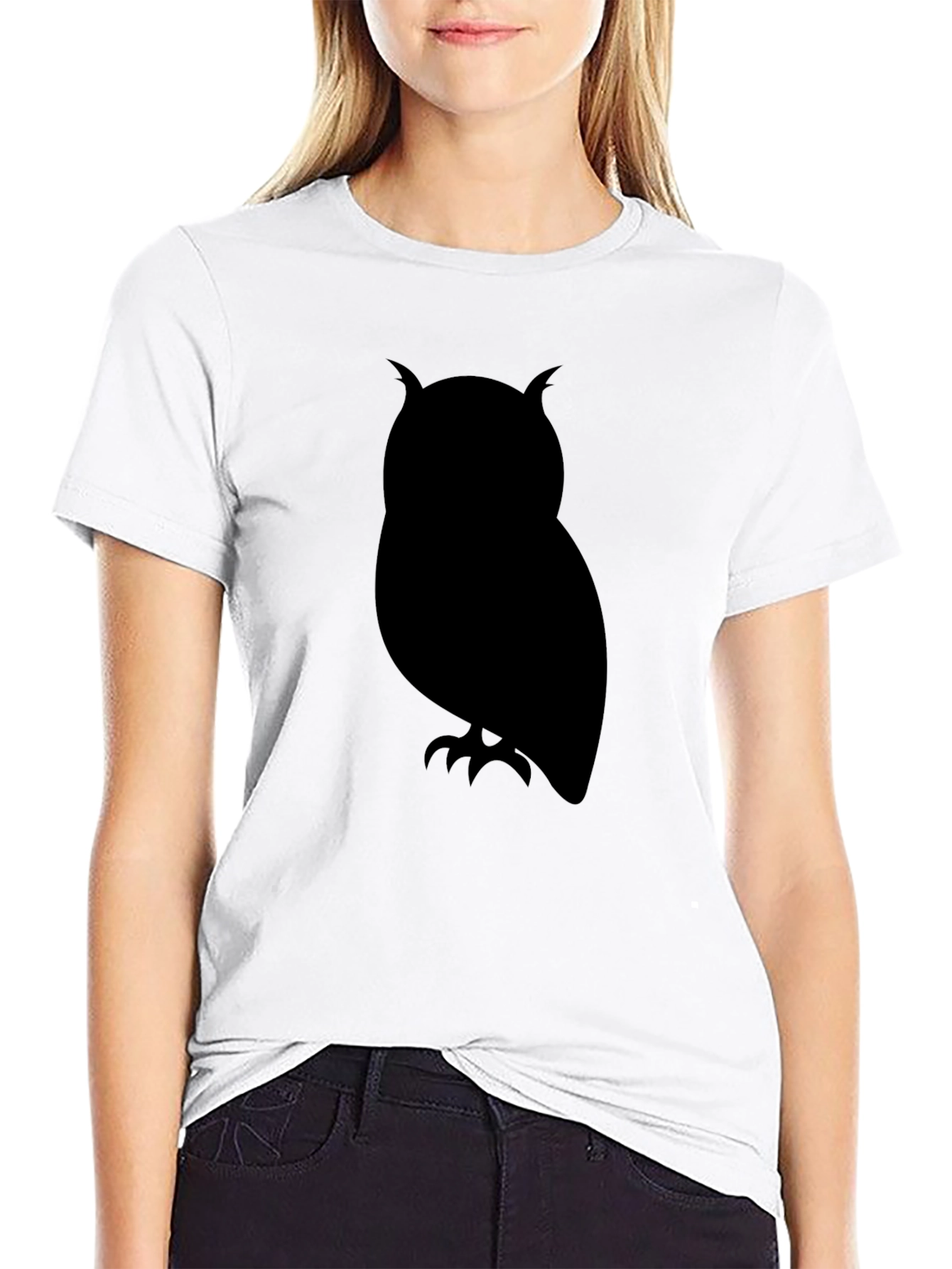 Owl Silhouette Graphic Tee - Mens Black T-Shirt