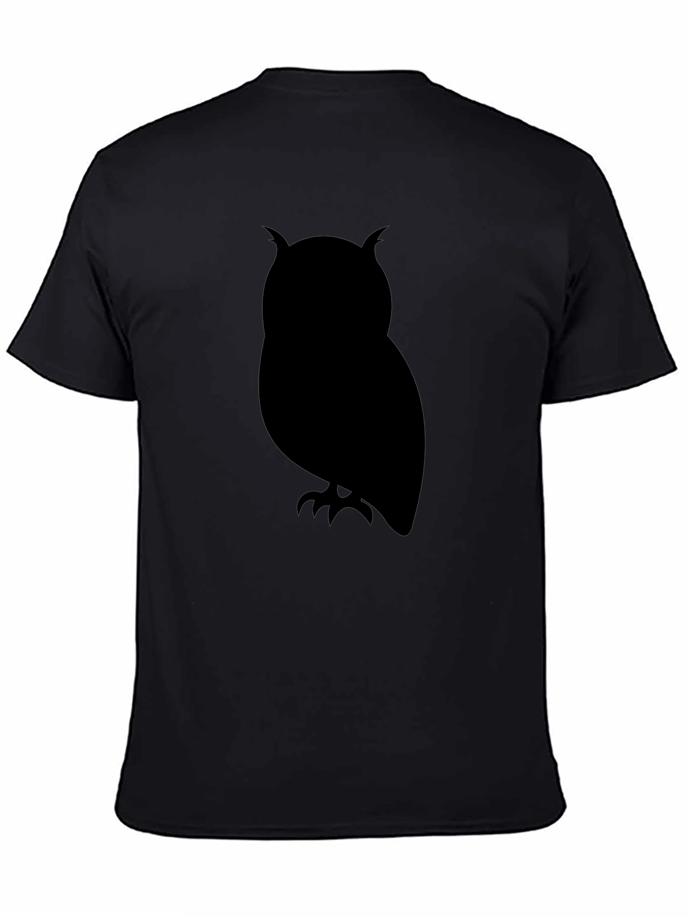Owl Silhouette Graphic Tee - Mens Black T-Shirt