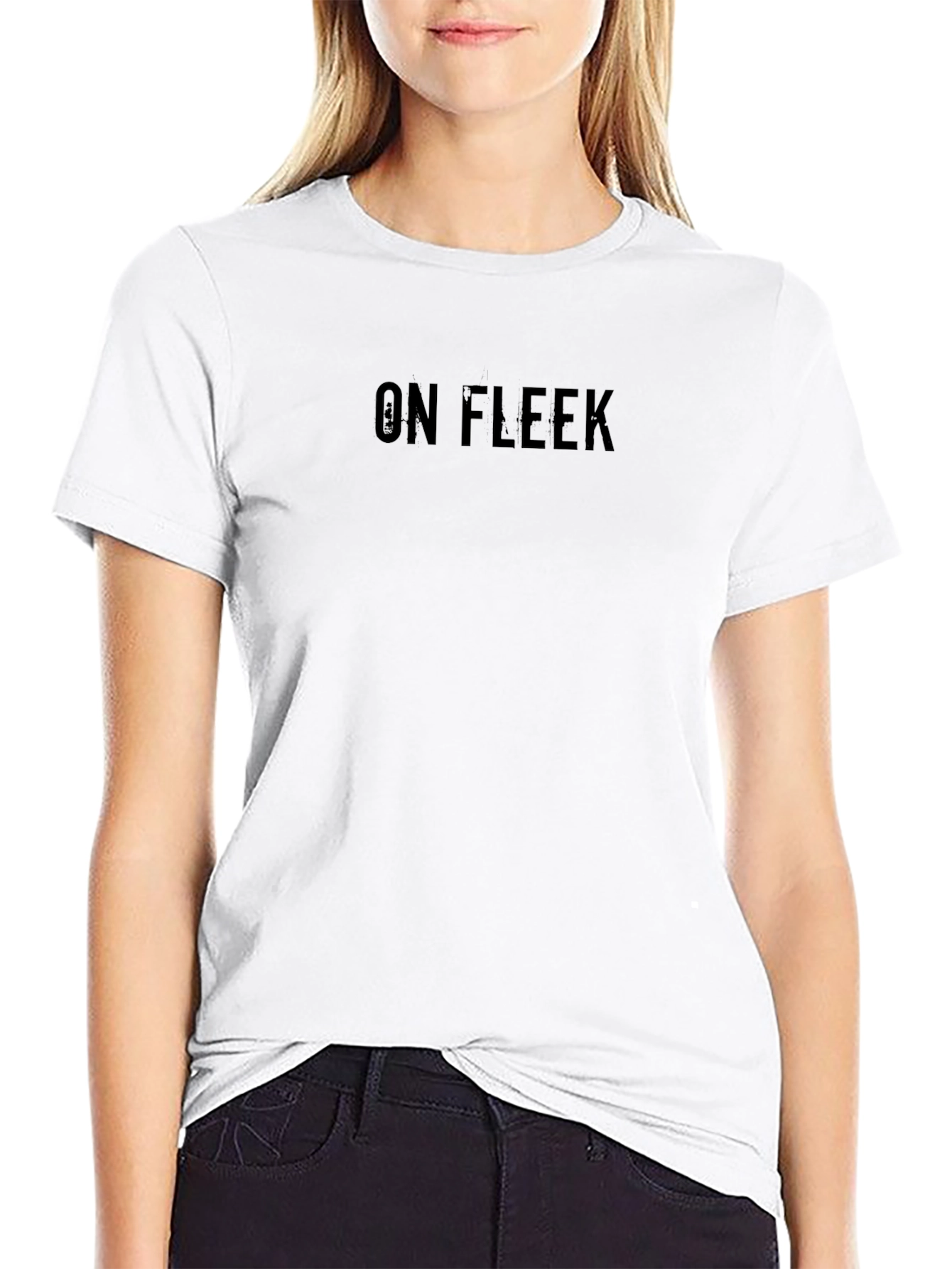 On Fleek Black T-Shirt - Stylish Casual Wear
