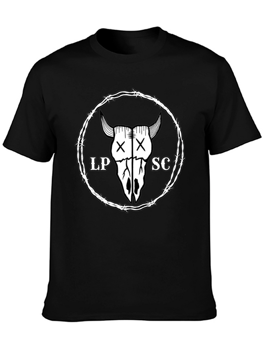 Graphic Tee - Bull Skull & Barbed Wire Design