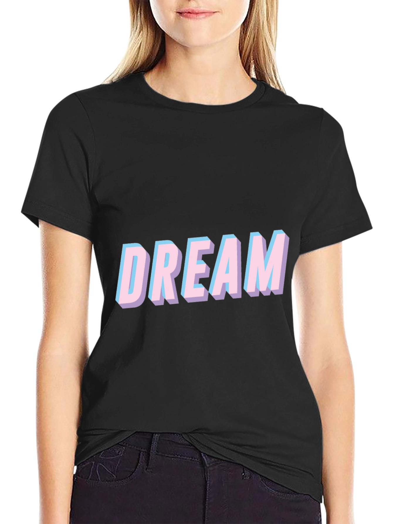 Dream Graphic Tee - Casual Comfort Black T-Shirt