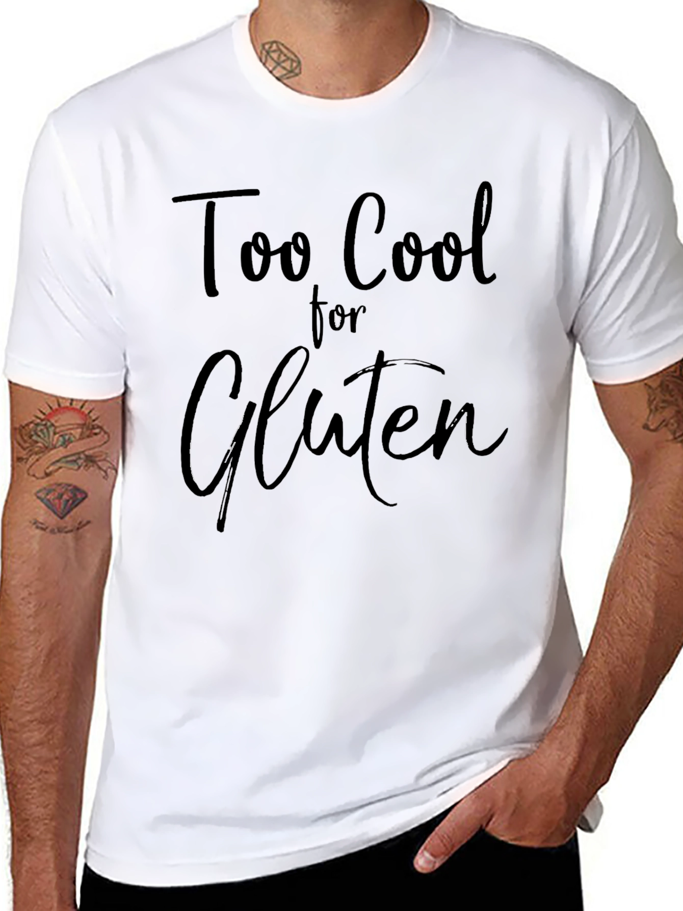 Too Cool for Gluten Black T-Shirt