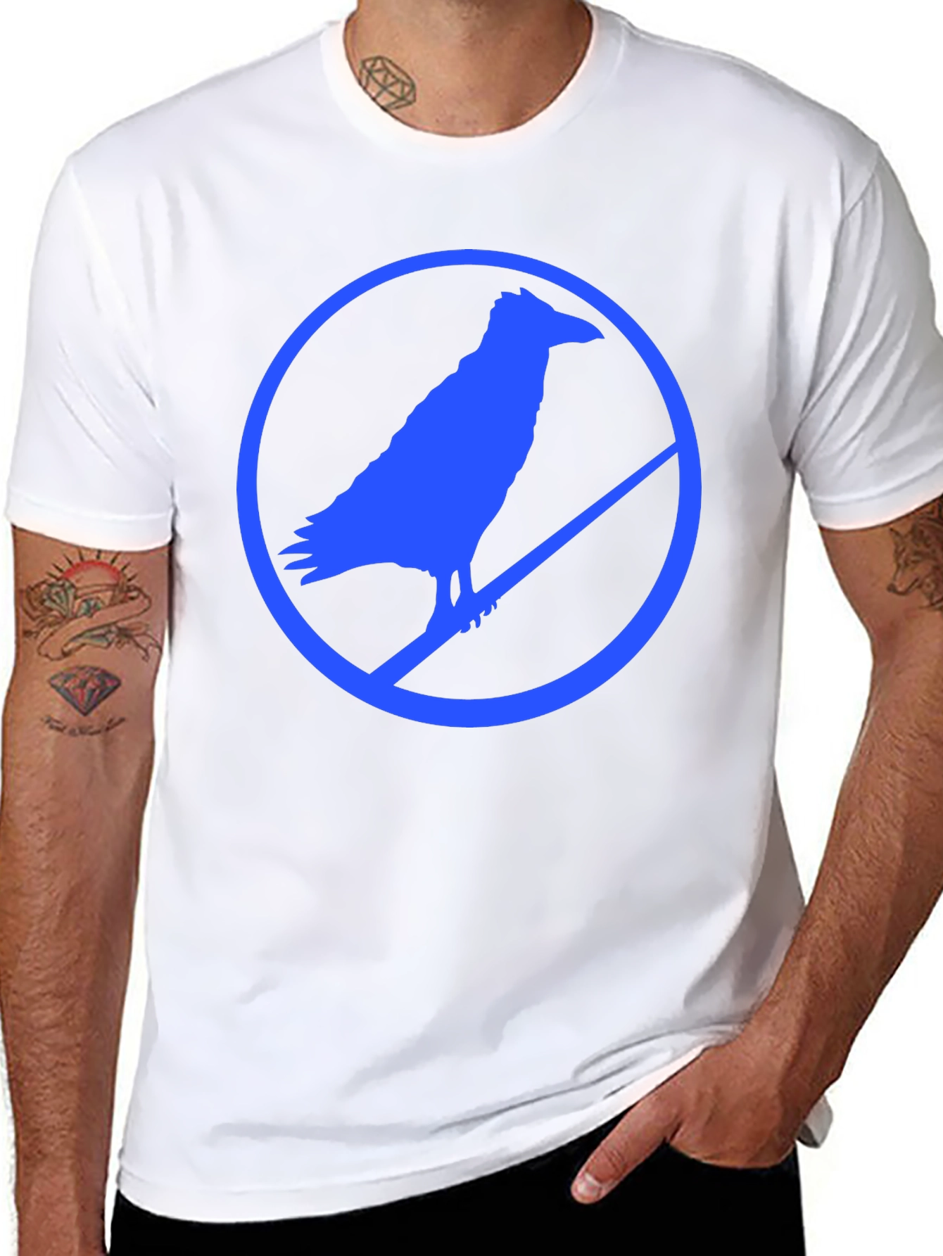 Raven Silhouette Graphic Tee - Mens Black T-Shirt