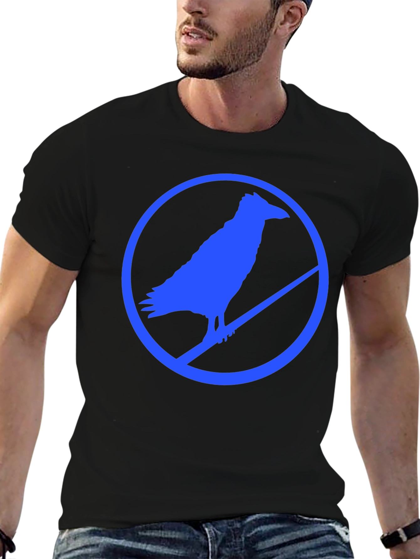 Raven Silhouette Graphic Tee - Mens Black T-Shirt