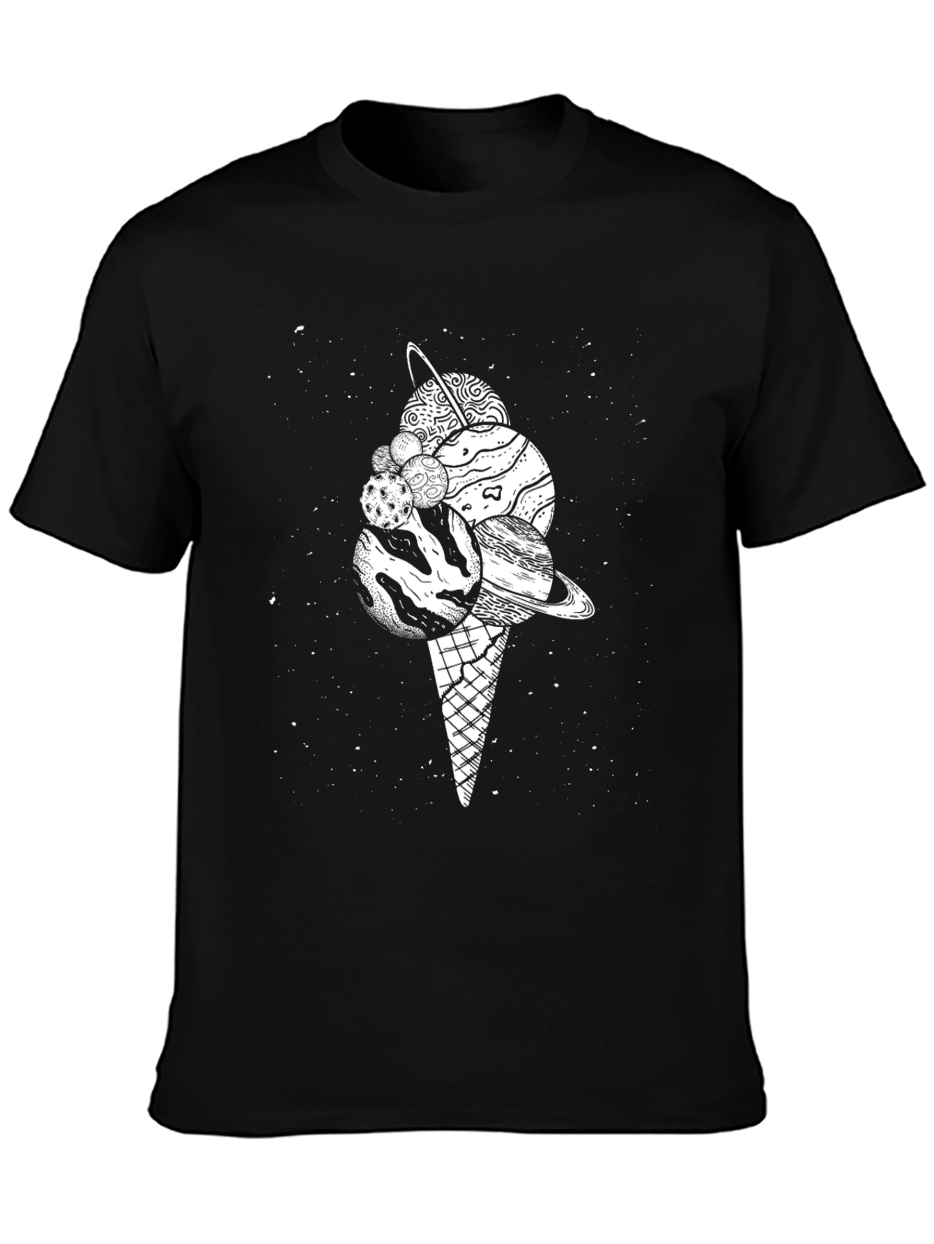 Space Ice Cream Black T-Shirt