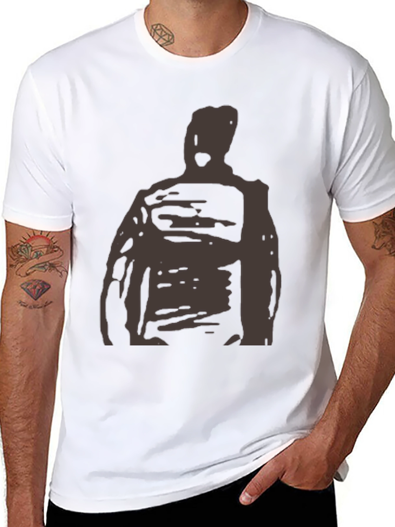 Abstract Figure Graphic T-Shirt - Black