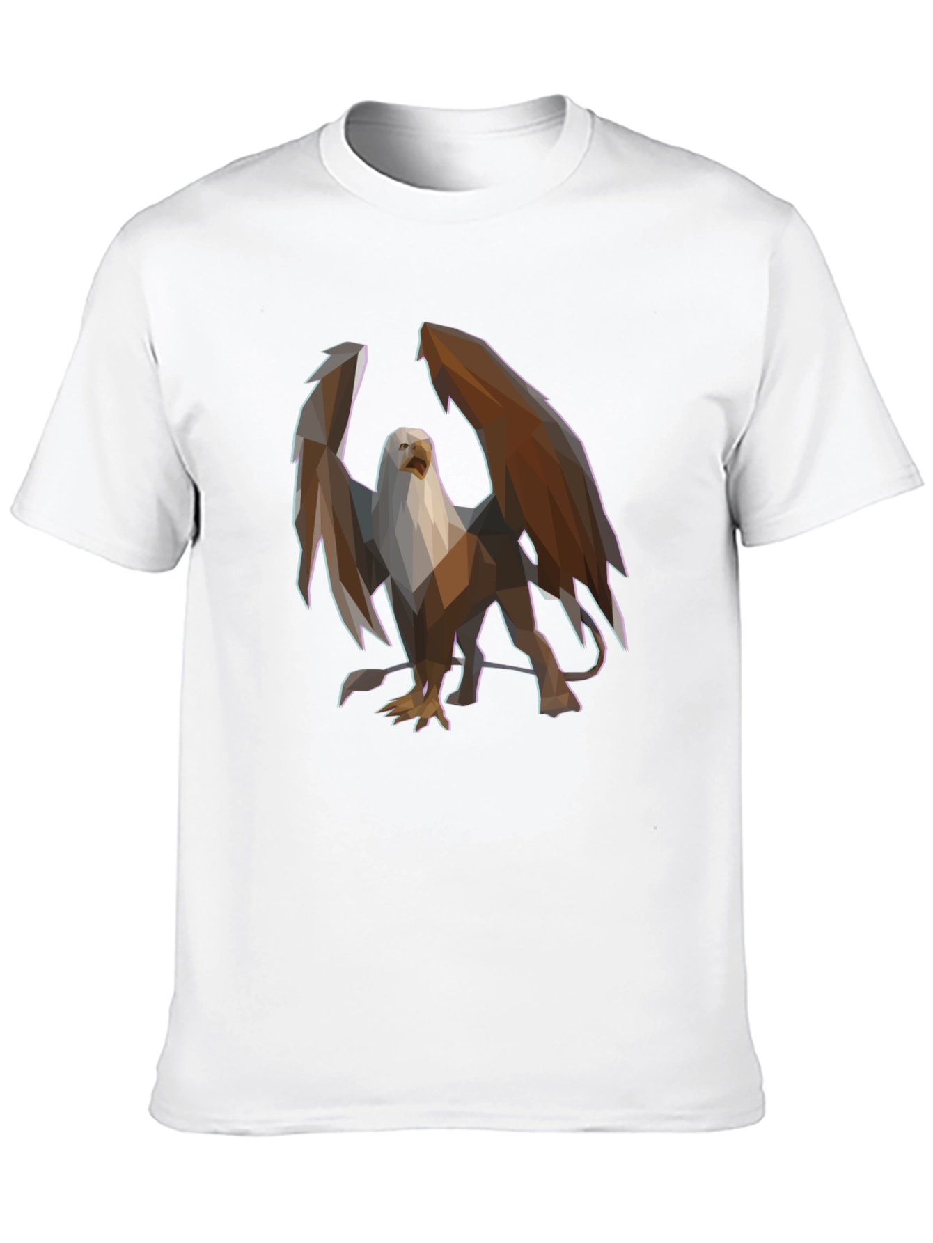 Geometric Griffin Graphic Tee - Black Cotton Blend