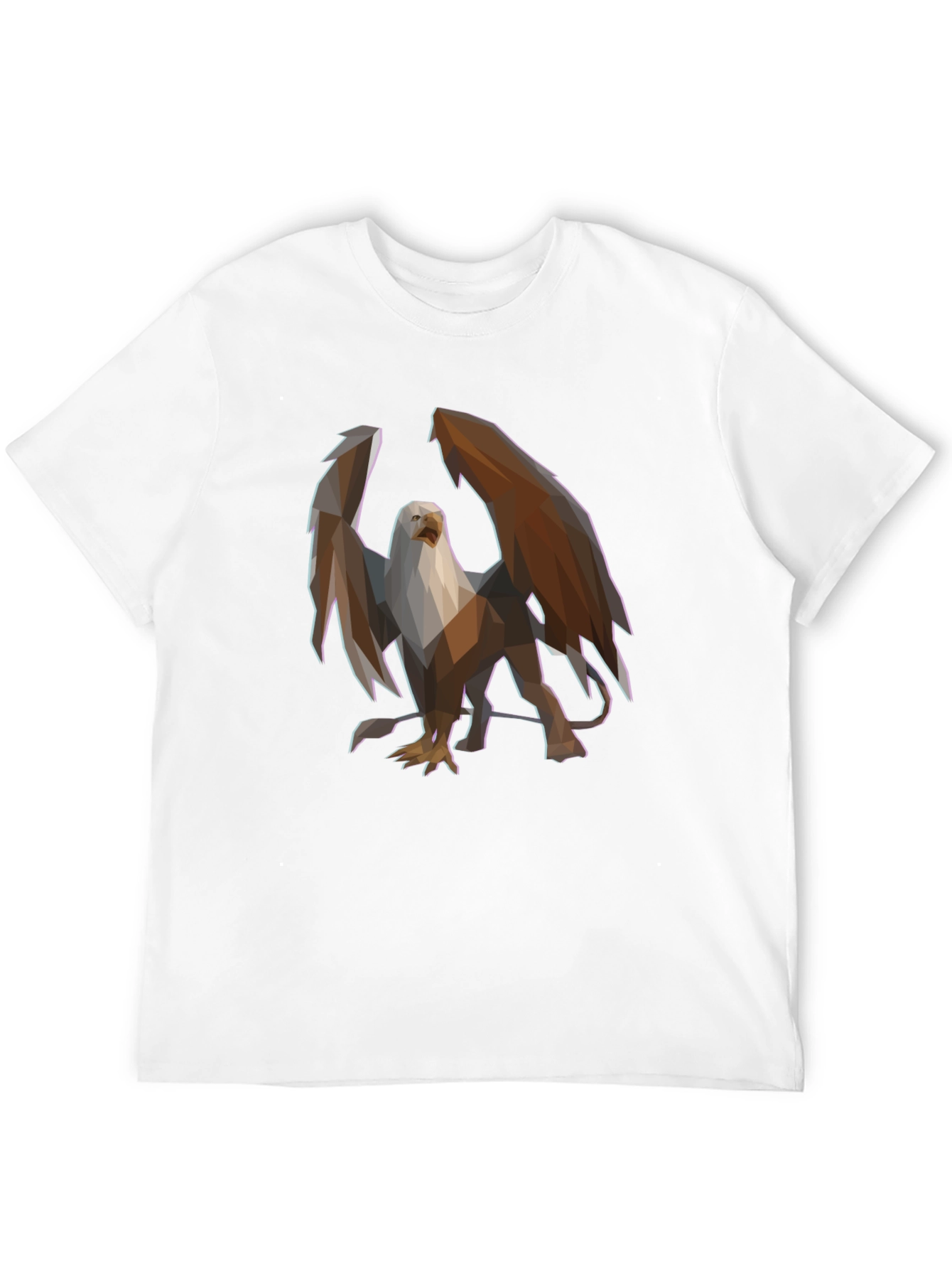 Geometric Griffin Graphic Tee - Black Cotton Blend