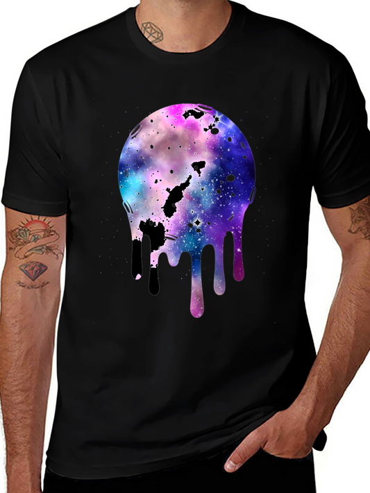 Galaxy Drip Graphic Tee - Cosmic Style