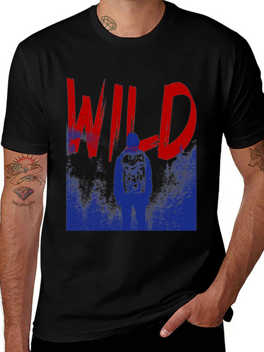 Wild Graphic Print Black T-Shirt