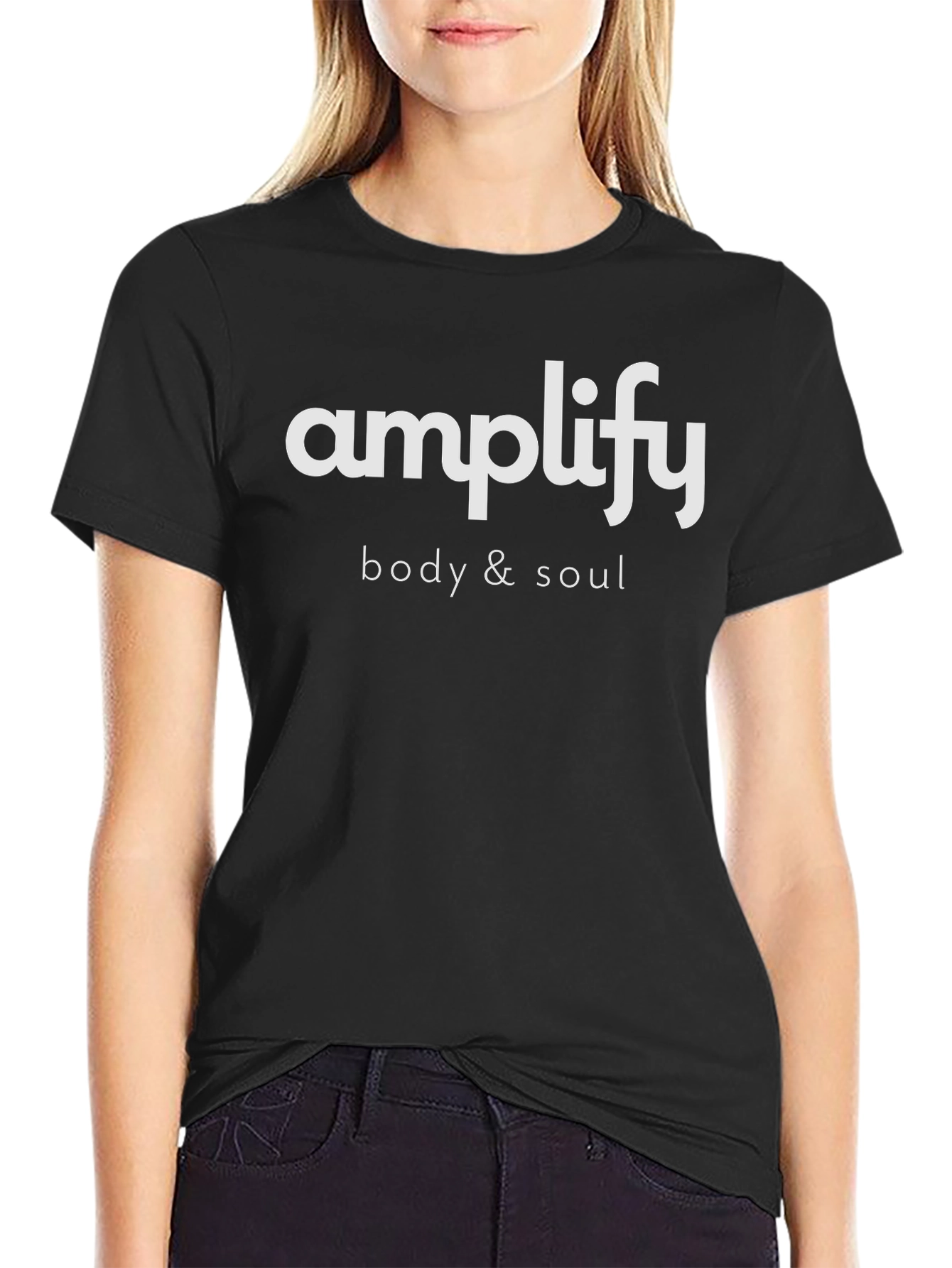 Amplify Body & Soul Black T-Shirt - Wellness Focus