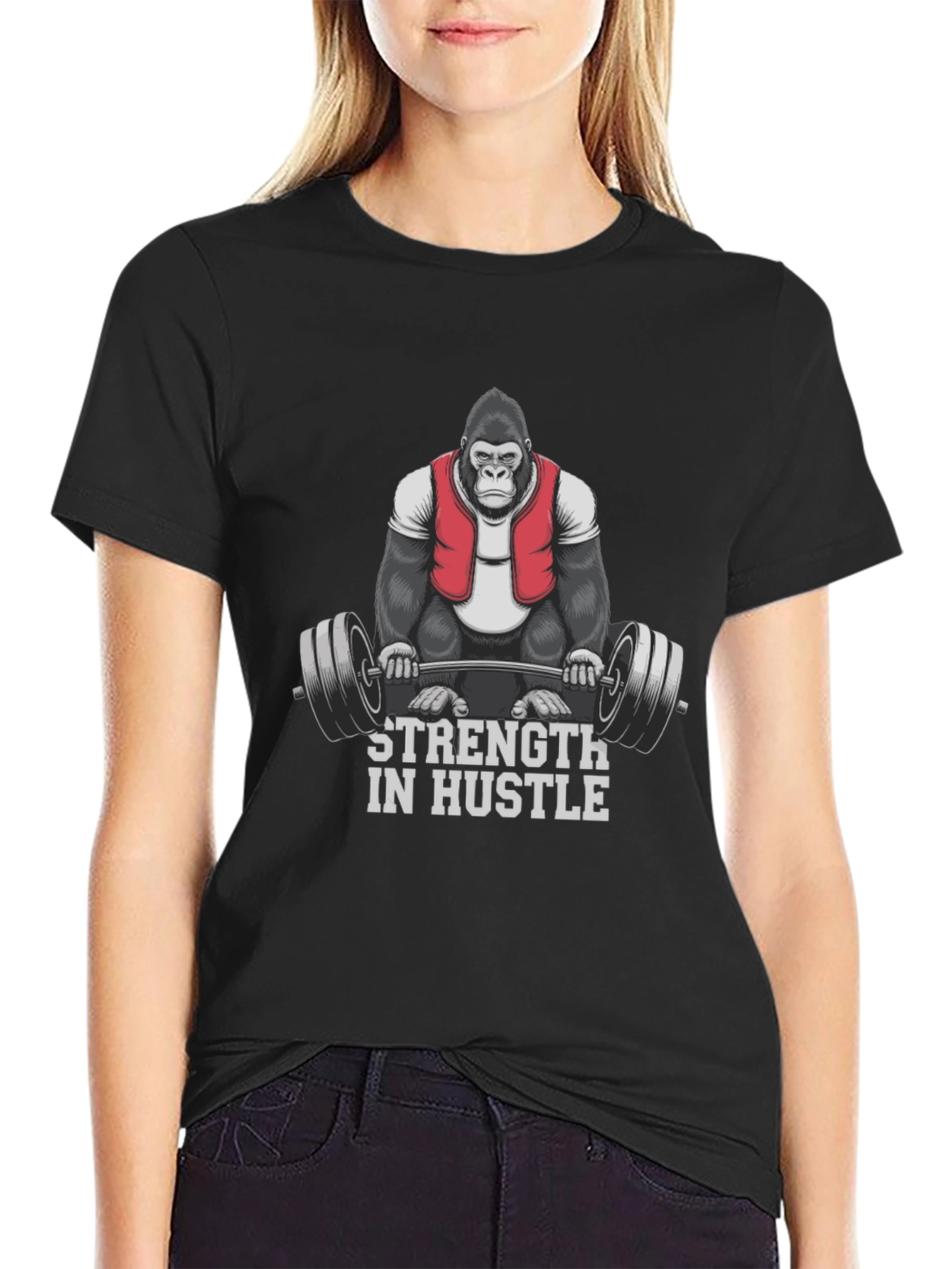 Strength in Hustle Gorilla Gym T-Shirt