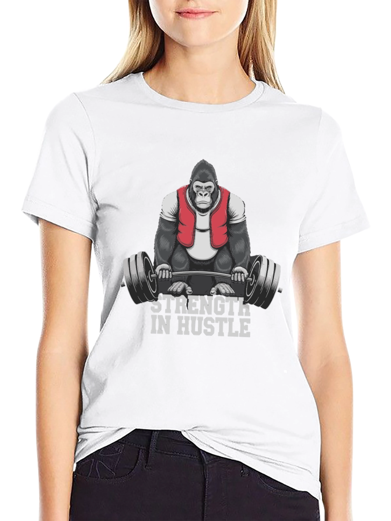 Strength in Hustle Gorilla Gym T-Shirt