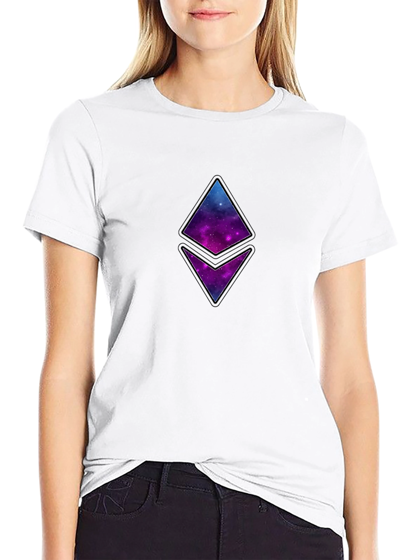 Galaxy Ethereum Logo Black T-Shirt