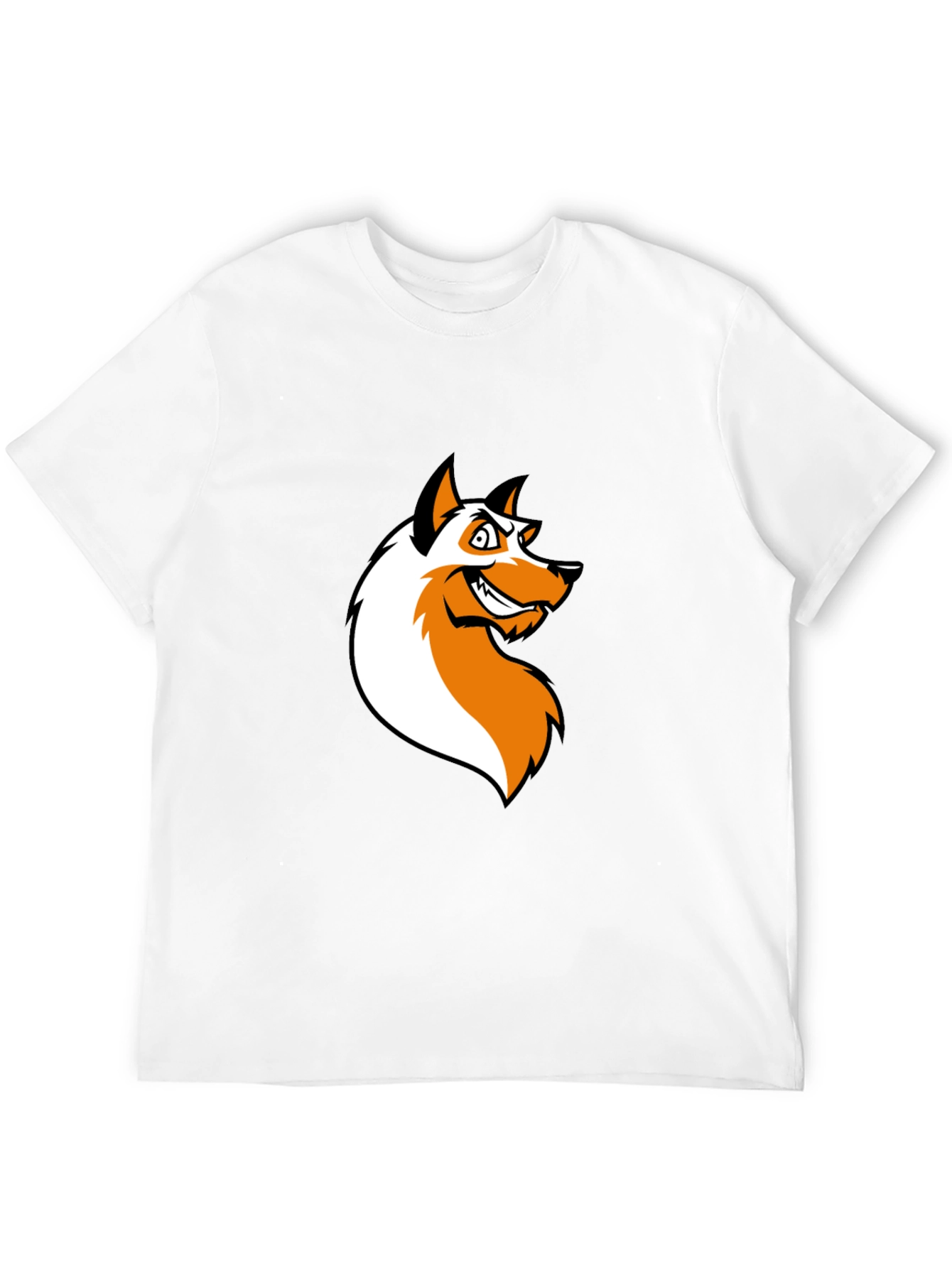 Edgy Fox Graphic Tee - Black Cotton T-Shirt