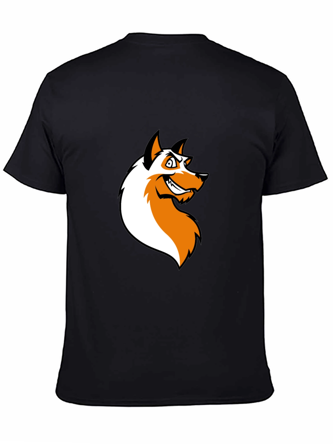 Edgy Fox Graphic Tee - Black Cotton T-Shirt