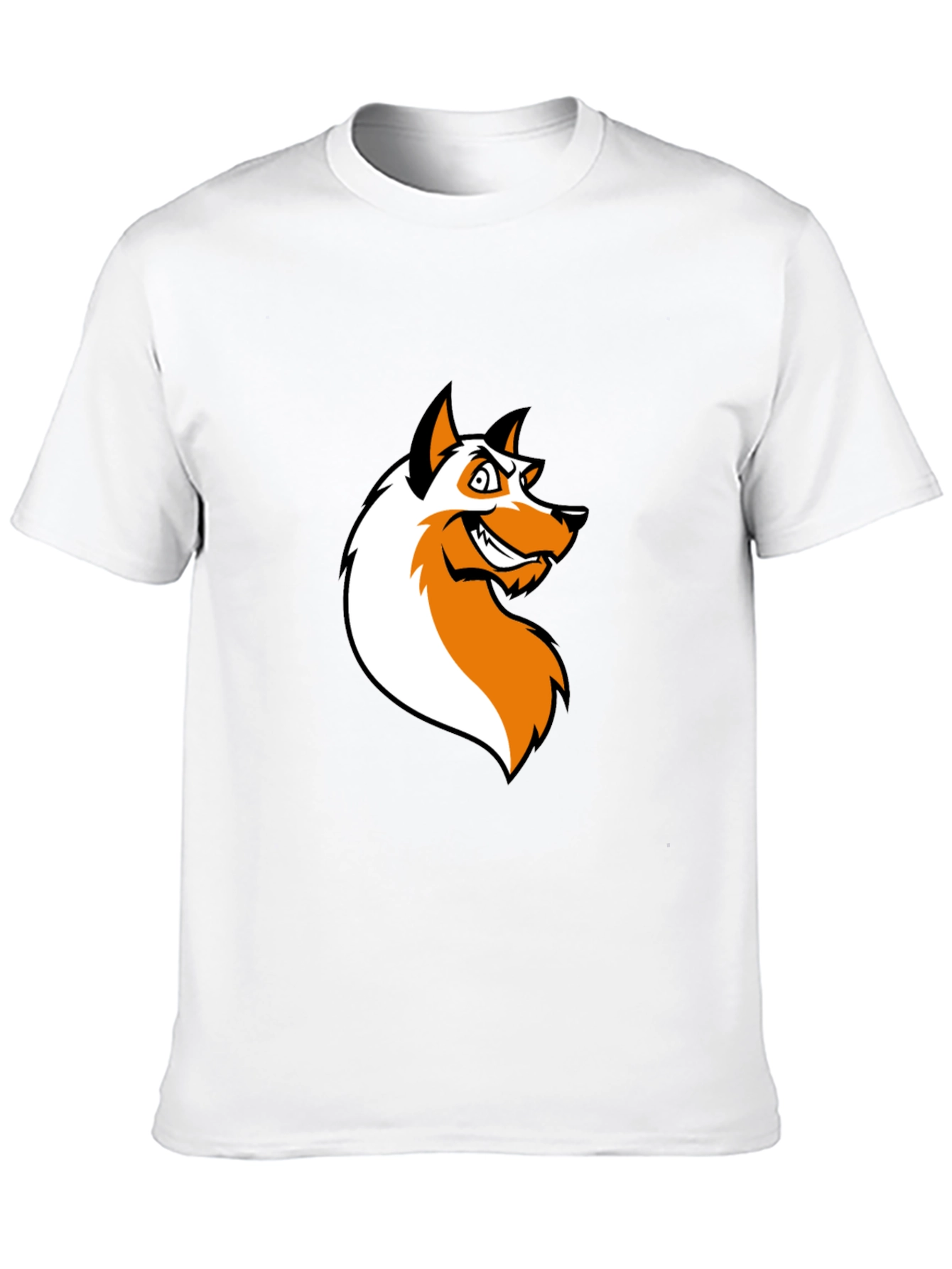 Edgy Fox Graphic Tee - Black Cotton T-Shirt