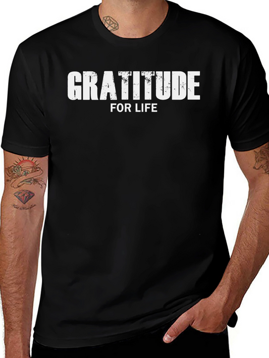 Gratitude For Life Graphic Tee - Black