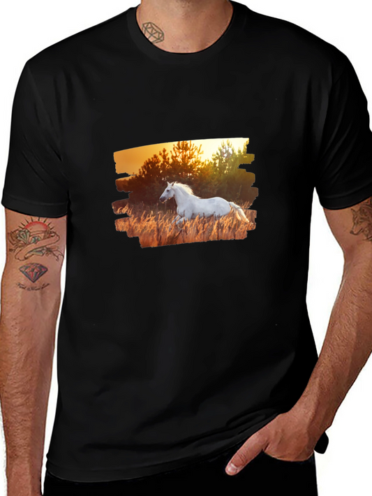 Horse Graphic Black Tee - Equestrian Style