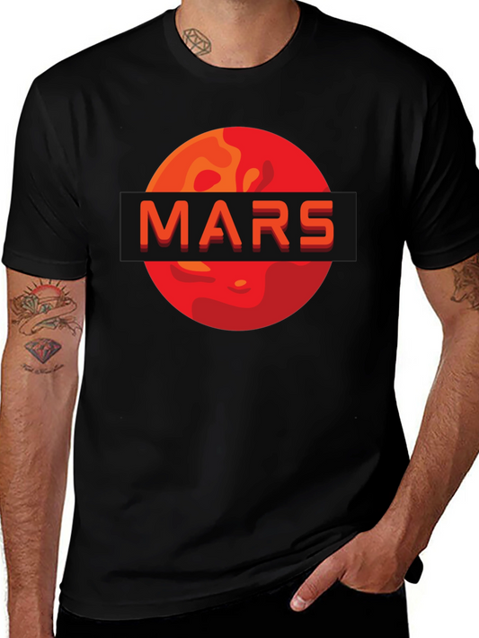 Mars Graphic Print T-Shirt - Space Enthusiast Apparel